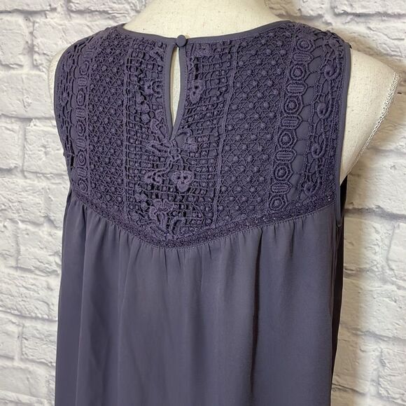 Kismet Sleeveless Crochet Yoke Relaxed Fit Top Size Extra Small - Picture 6 of 10